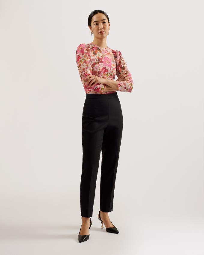 Pantalon Ted Baker Slim Fit High Waist Tailored Noir Femme | VID-27884412